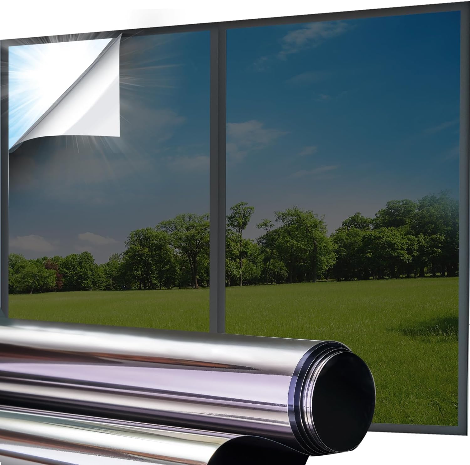 Window Film Heat Blocking Reflective Window Film One Way Mirror Window Film See...
