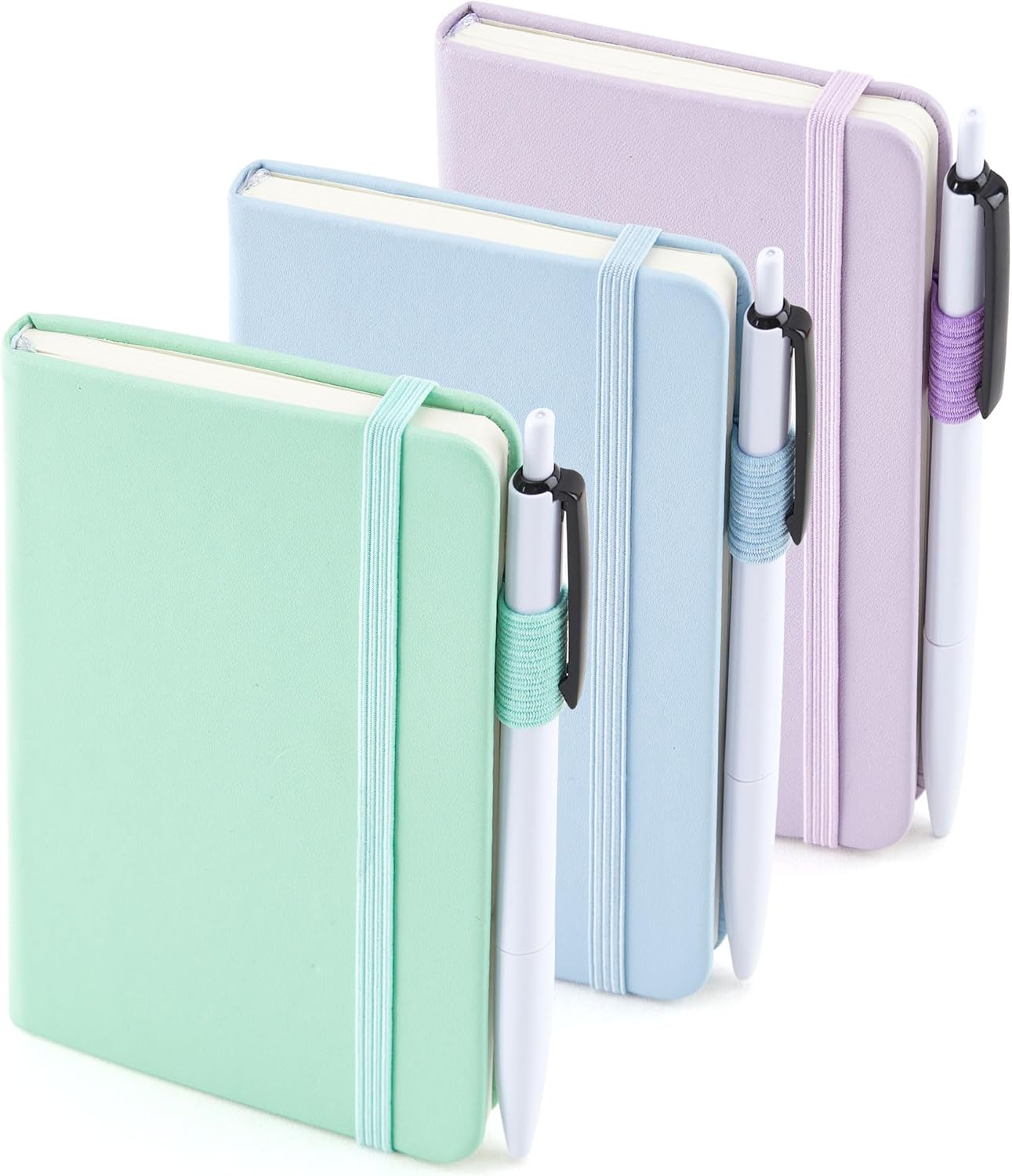 feela 3 Pack A6 Pocket Notebooks, Hardback Lined Small Notebooks with Dividers a...