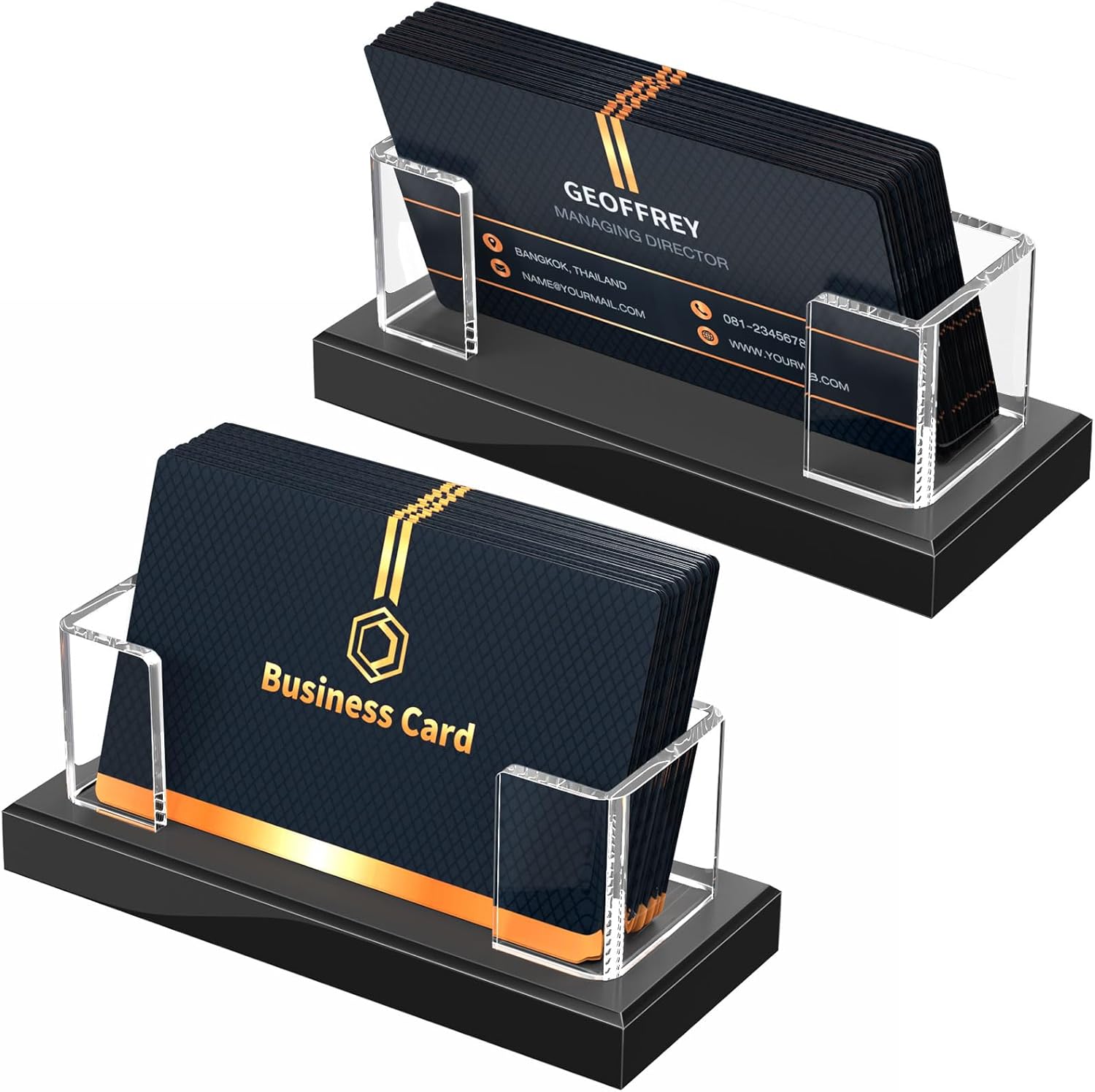 NIUBEE Acrylic Business Card Holder: Clear Plastic Business Cards Display Stand...