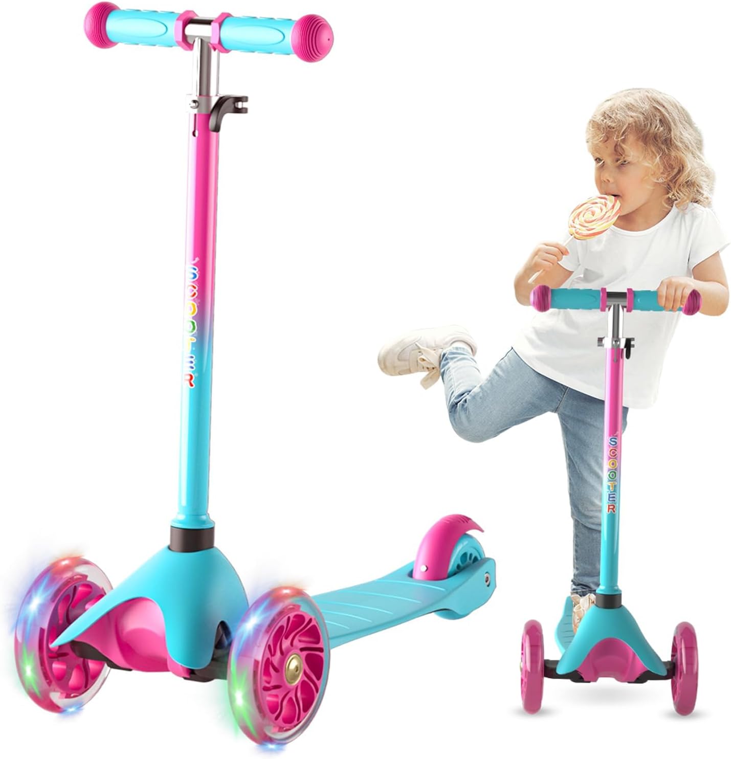 FAYDUDU 3 Wheel Scooter Kids Scooter Age 2-5 Kick...