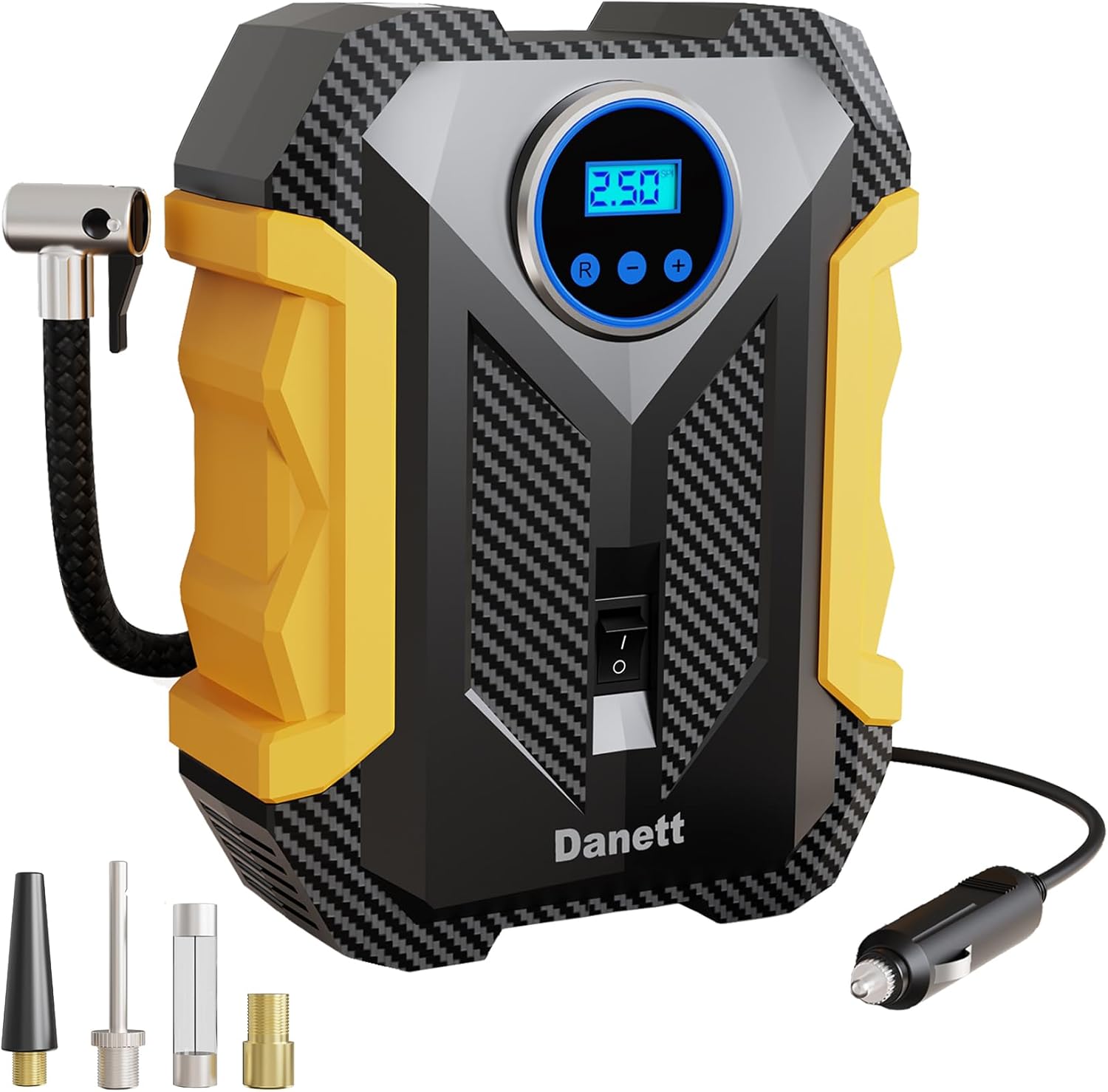 Danett Portable Tyre Inflator Pump, DC 12V Car Tire Air Compressor 150 PSI, Auto...