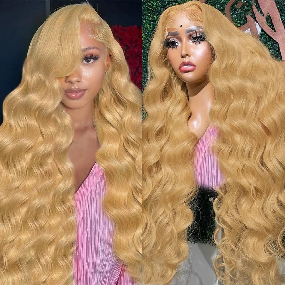 30 Inch Honey Blonde Wig Human Hair 13x6 Blonde Lace Front Wigs Human Hair Pre P...