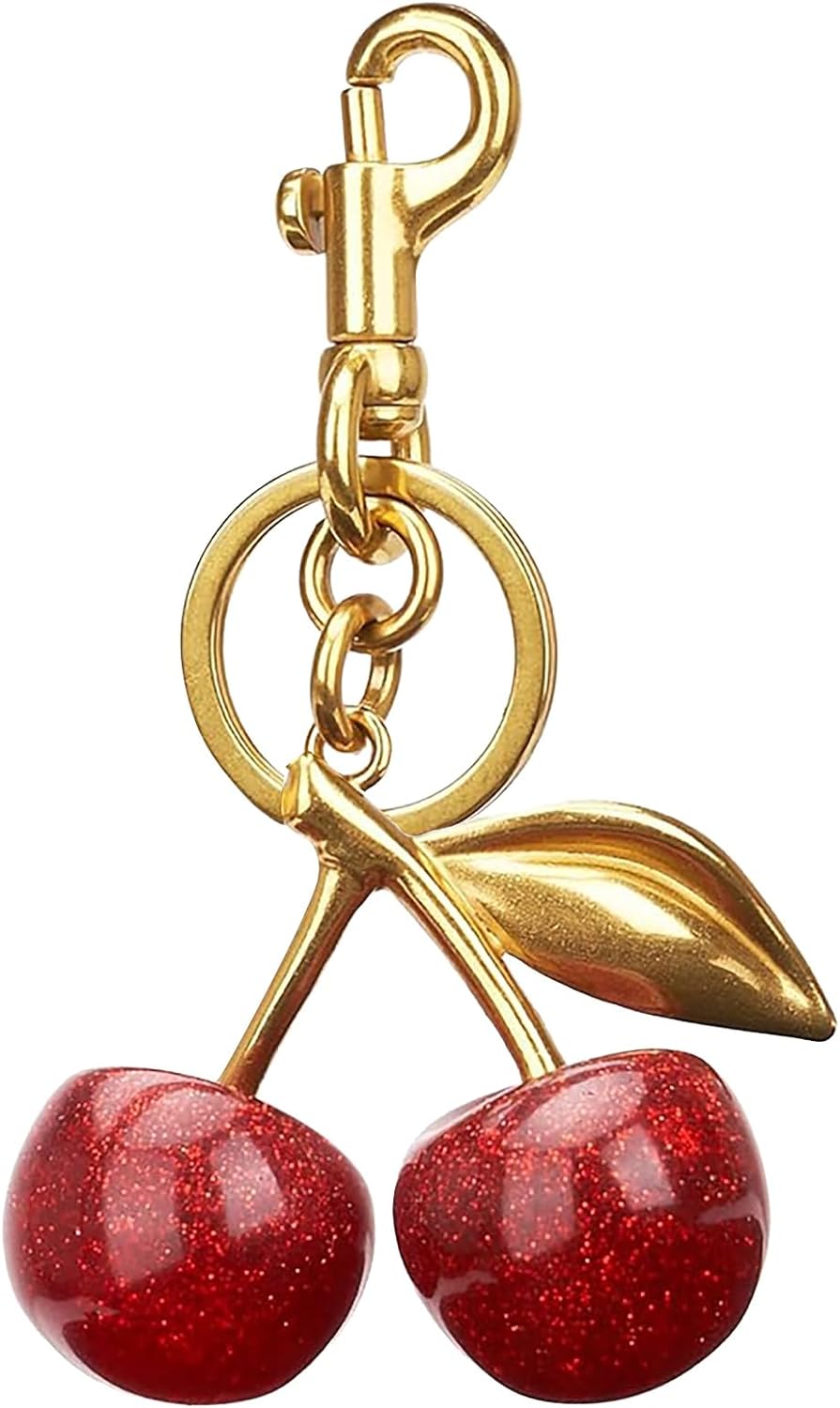 Gold Cherry Charm, Special Cute Charm for Purses, Unique Cherry Charm for Bags,...