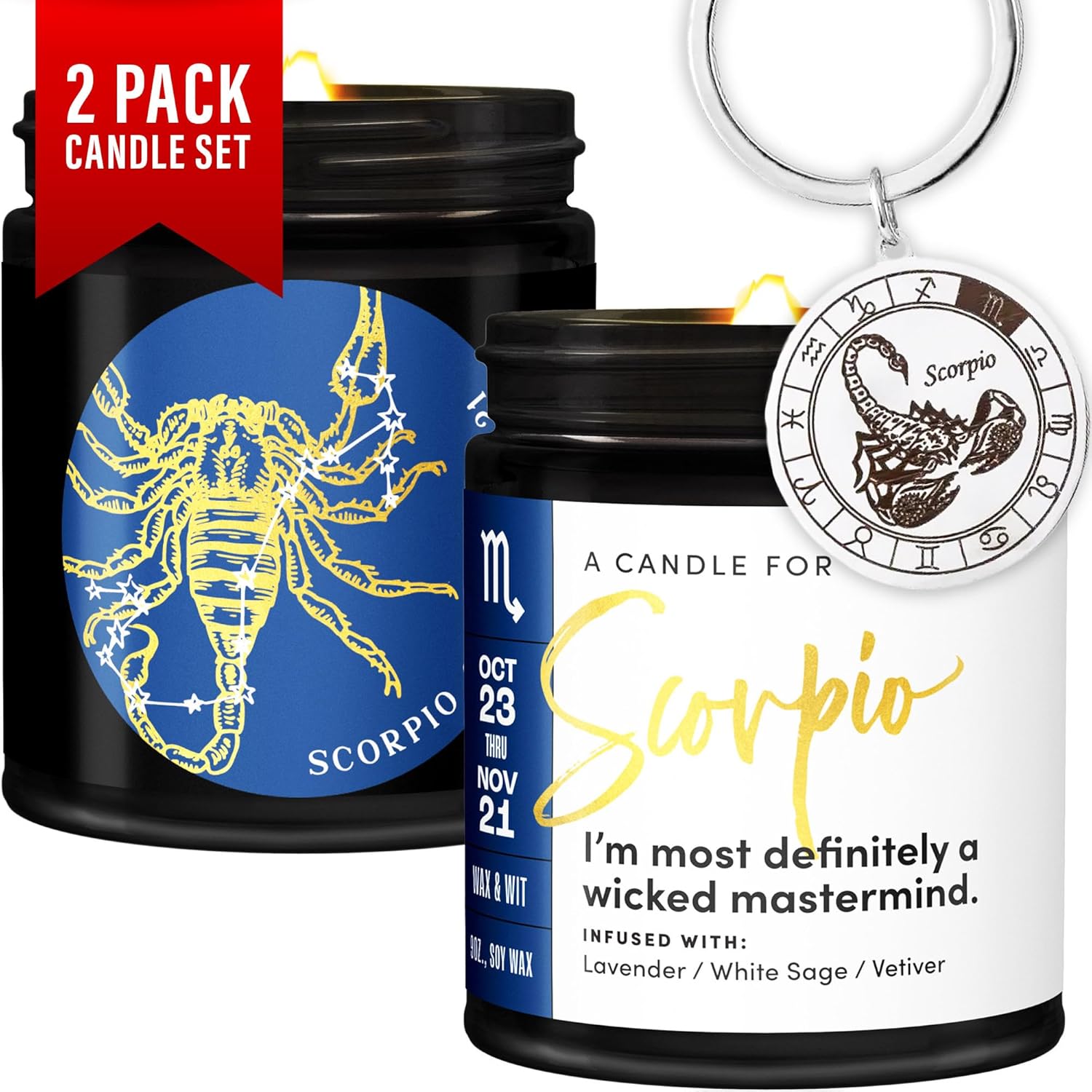 WAX & WIT Birthday Gifts for Women, Scorpio Gifts Women, Scorpio Candle Gifts fo...