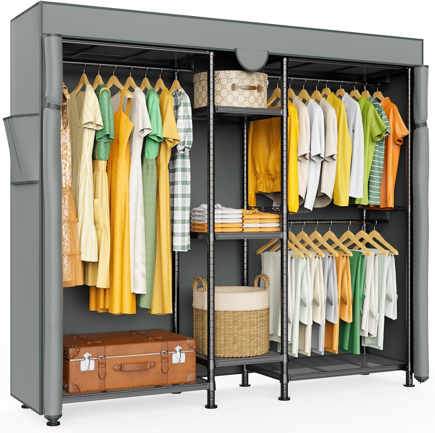 LEHOM Heavy Duty Garment Rack - LG6C Freestanding Metal Clothing Closet Wardrobe...