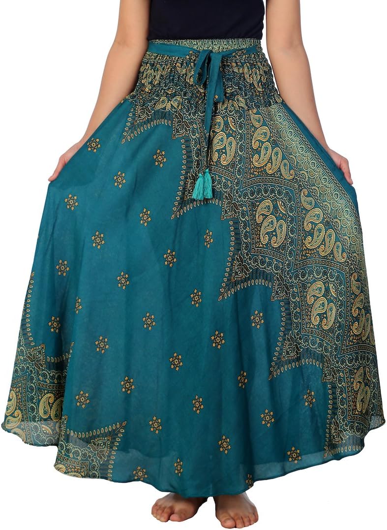 Lannaclothesdesign Women's Long Maxi Skirt Bohemian Gypsy Hippie Style Clothing...