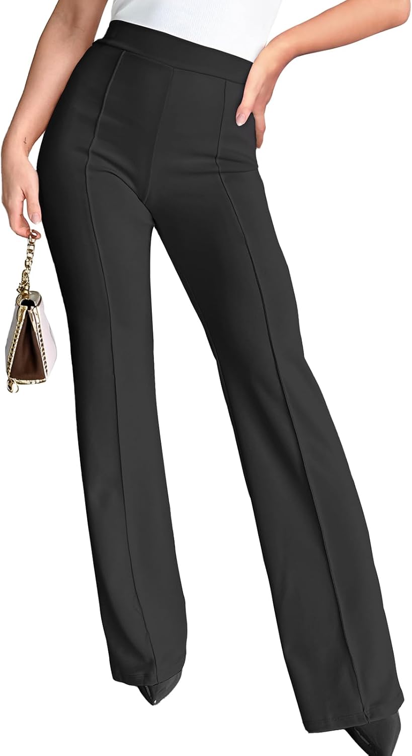 Agenlulu Wide Leg Dress Pants for Women Elastic High Waist Straight Leg Pants Bu...