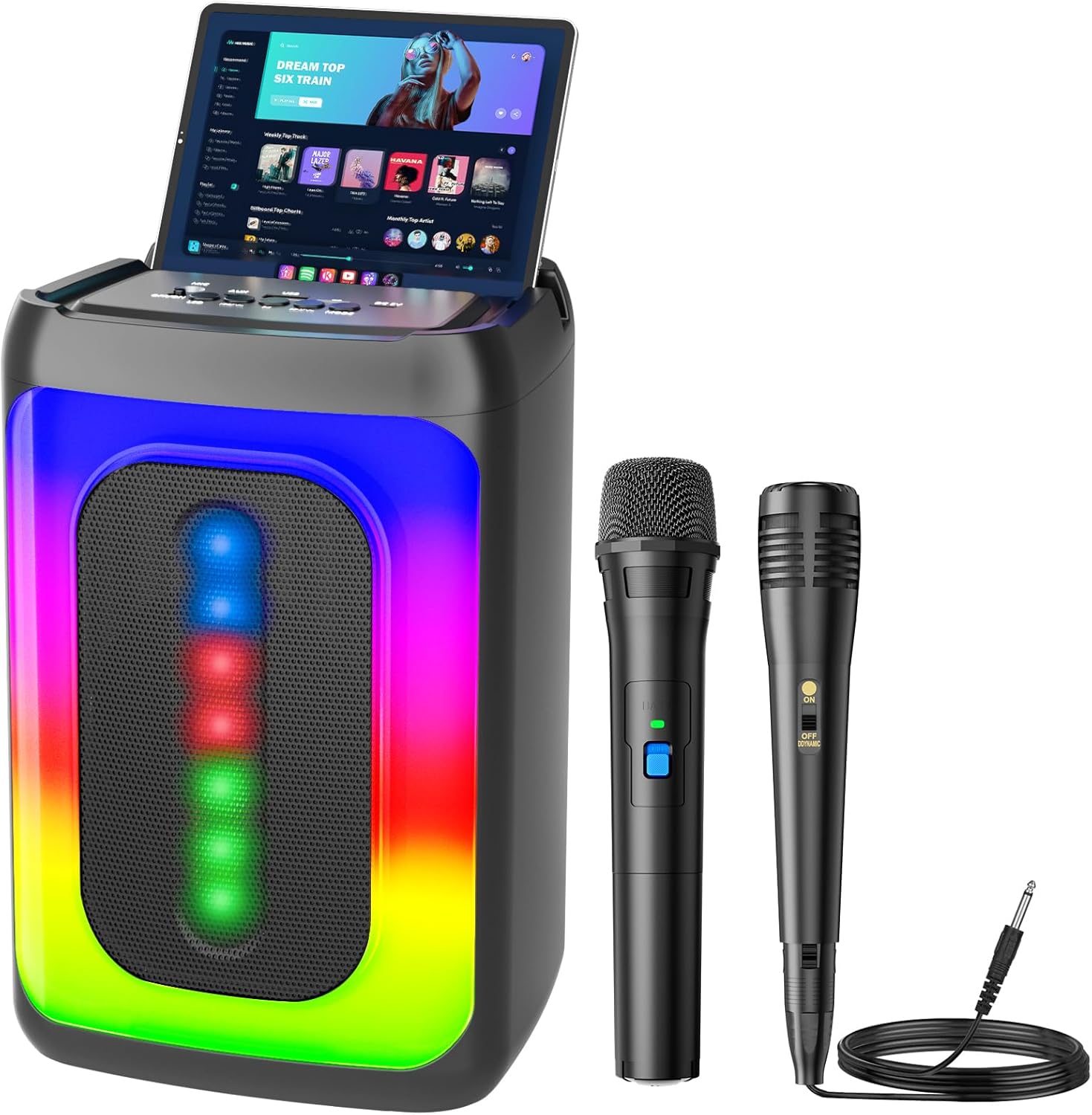 Karaoke Machine 2 Karaoke Microphones: Portable Karaoke Machine for Adults Kids...