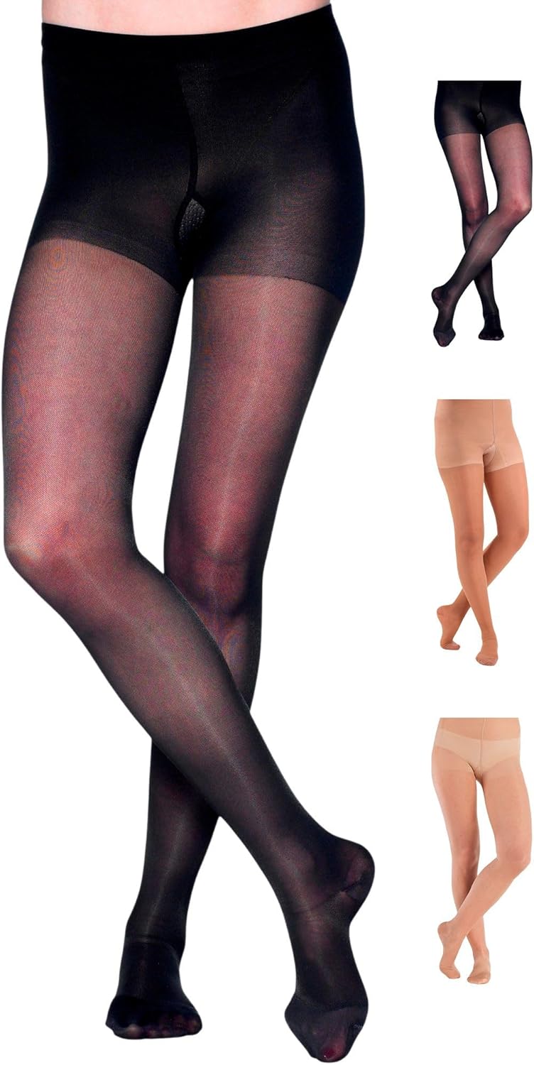 Made in USA - Compression Tights for Women Circulation 20-30mmHg - Womens Sheer...