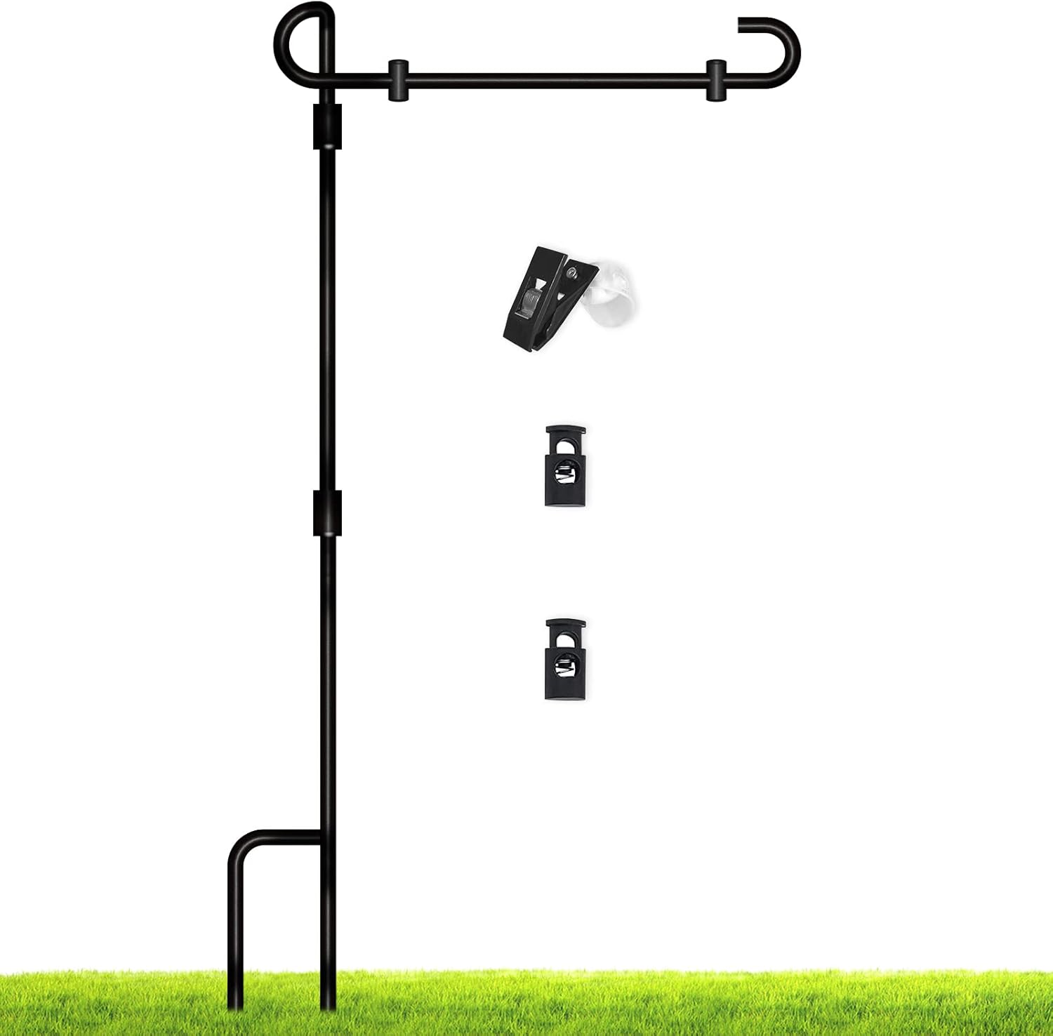 SZHLUX Garden Flag Stand, Premium Yard Flag Pole Holder (35.4''×16.4'') Metal Po...