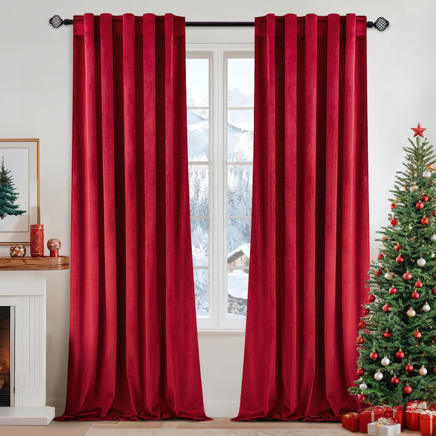 MIULEE Velvet Curtains, Luxury Blackout Curtains for Bedrooms, Special Thermal I...