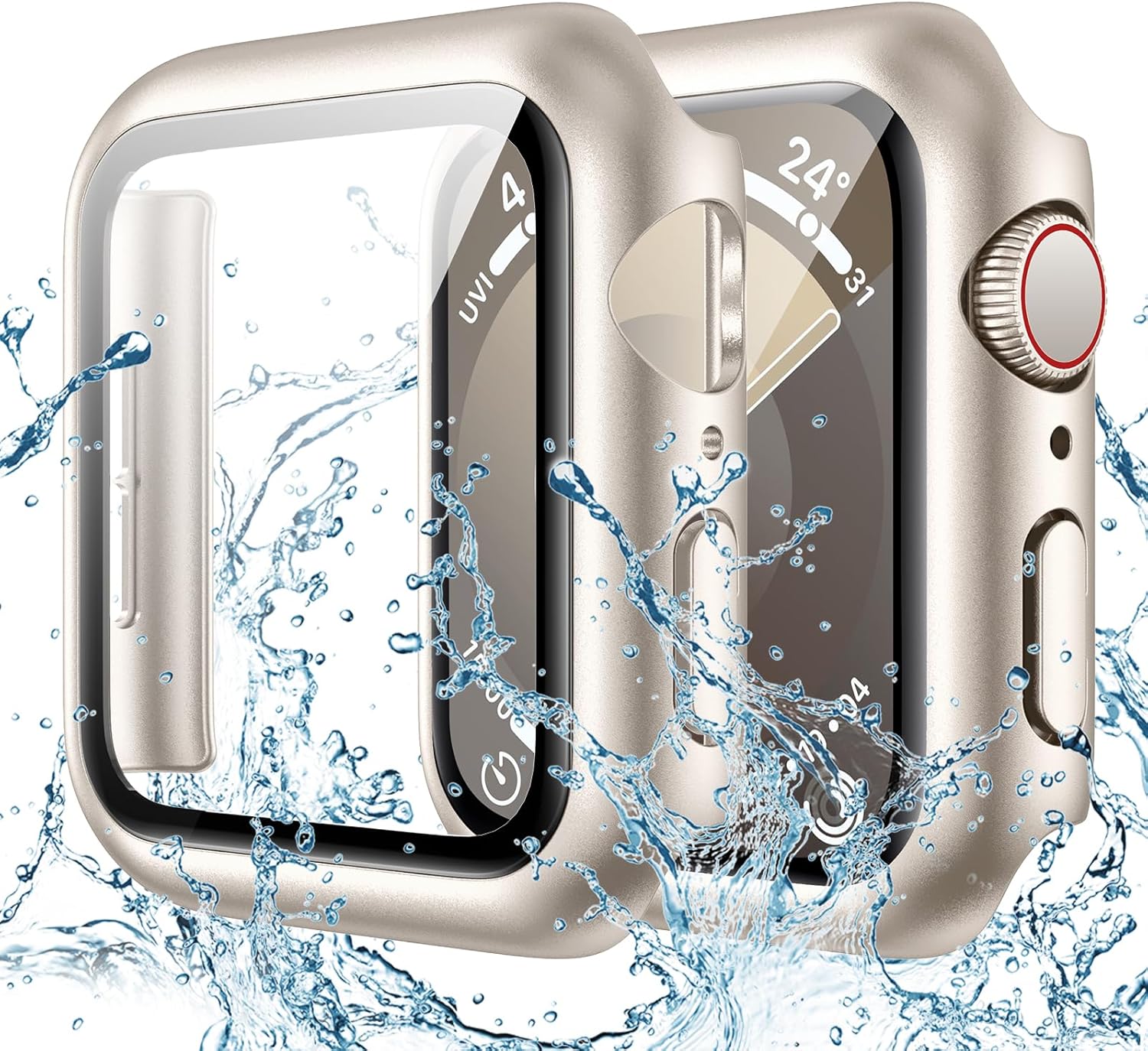 Goton Waterproof Case for Apple Watch 41mm Series 9 8 7 with Tempered Glass Scre...