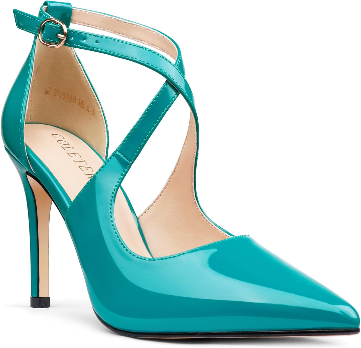 COLETER Womens 4" Pointed Toe D'Orsay Pumps Stilettos High Heel Crossed Ankle St...