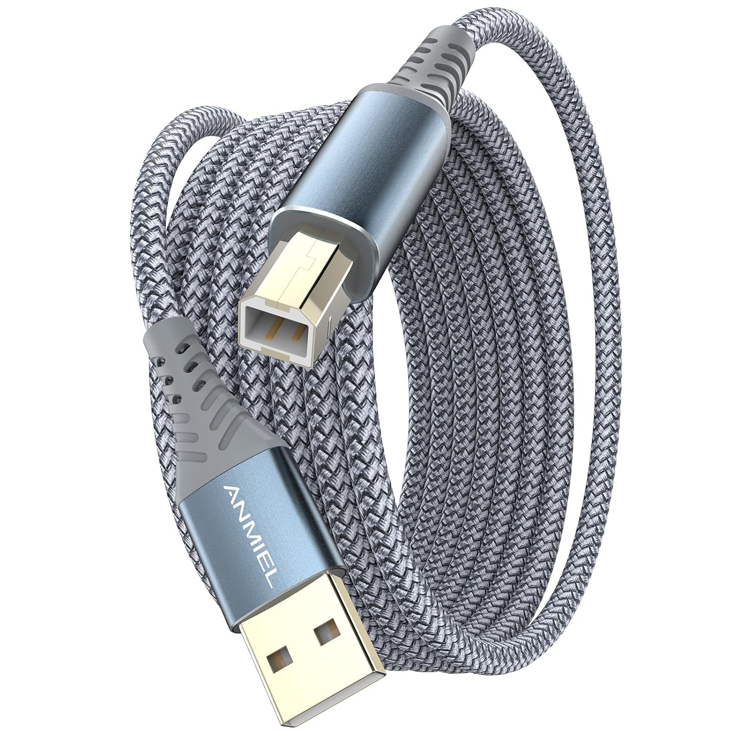 ANMIEL USB Printer Cable, 6.6FT/2 Meter USB Printer Cord Nylon weave USB 2.0 Typ...