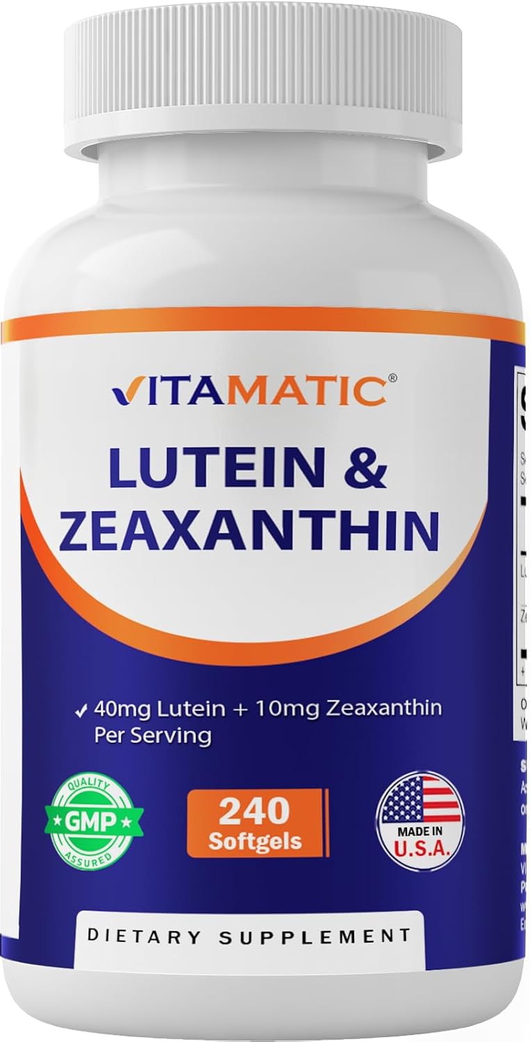 Vitamatic Lutein 40mg with Zeaxanthin 10mg, Eye Health Support Supplement, 240 S...