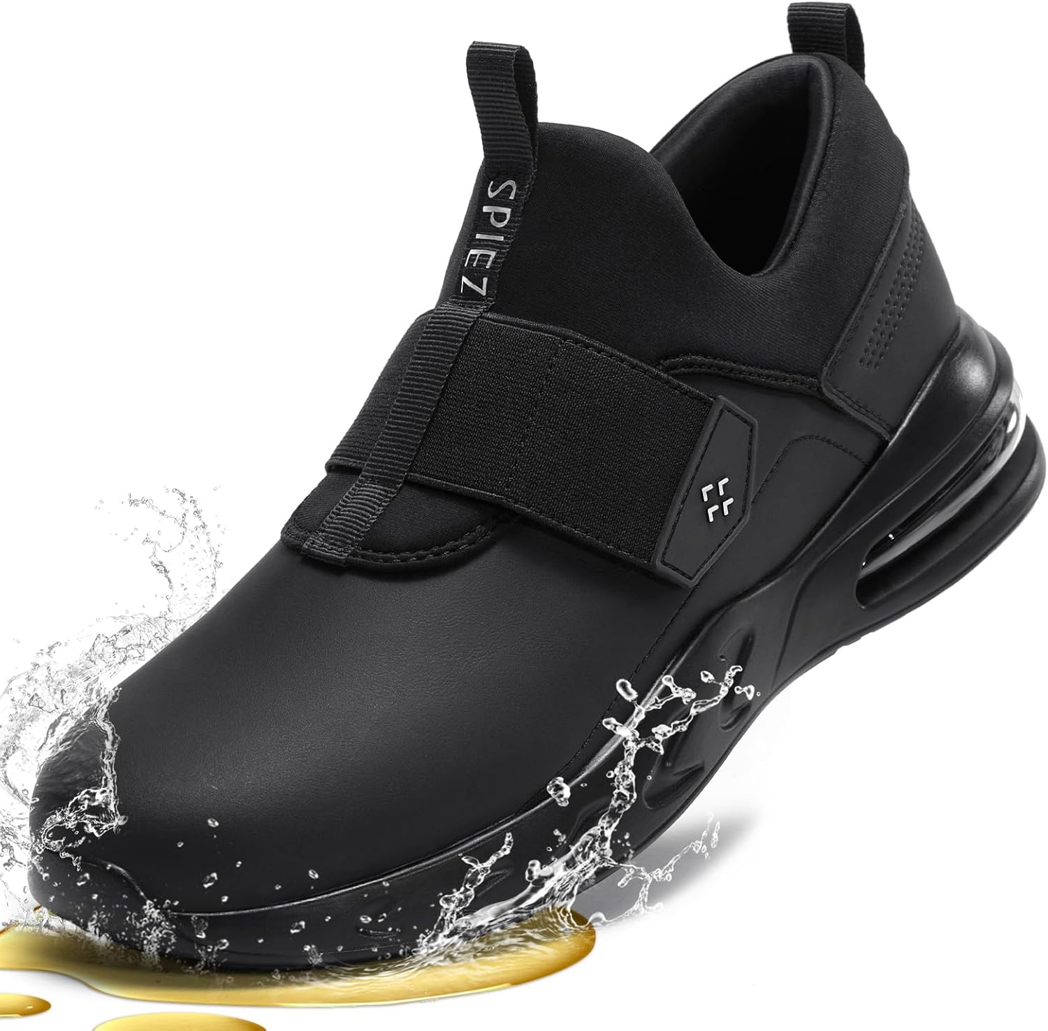 SPlEZ Waterproof Work Shoes for Men & Women, Non-Slip, Oil-Resistant Slip-On Che...