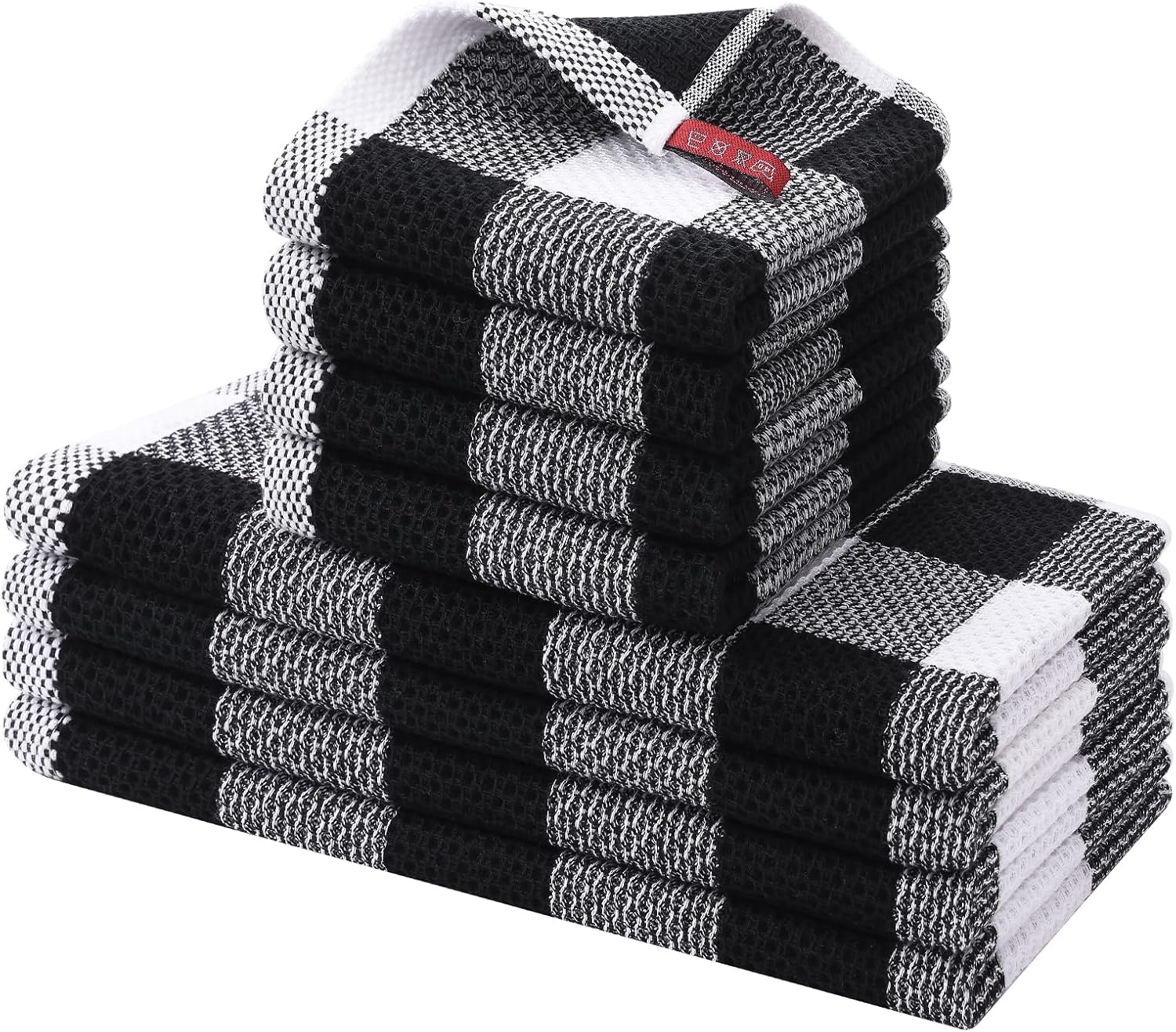 Homaxy Kitchen Towels and Dishcloths Set, 12 x 12 and 13 x 28 Inches, Set of 8 B...