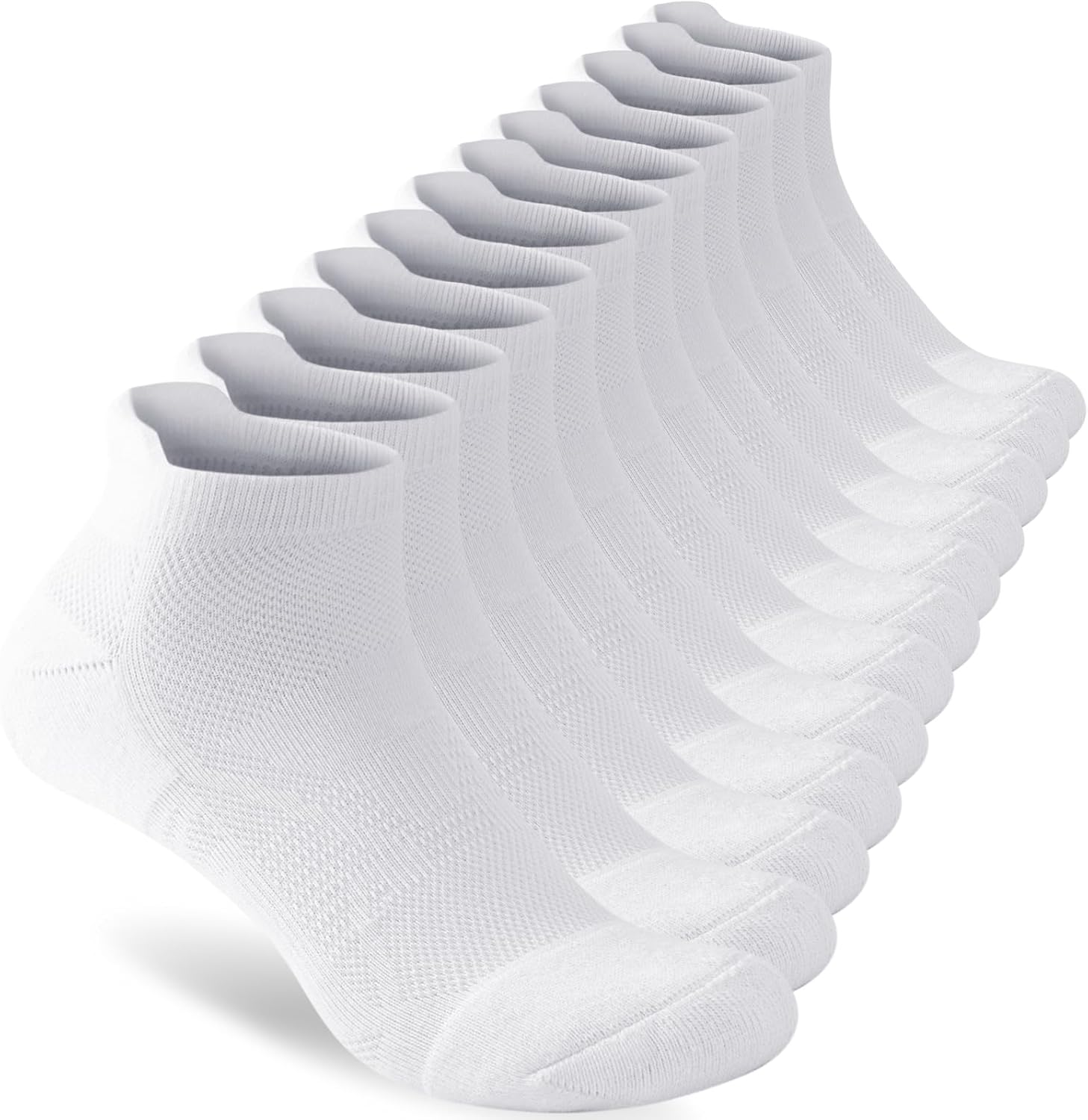 SockWaddles Trainer Runing Socks Womens, 6 Pairs, 360° Breathable Mesh Cotton An...