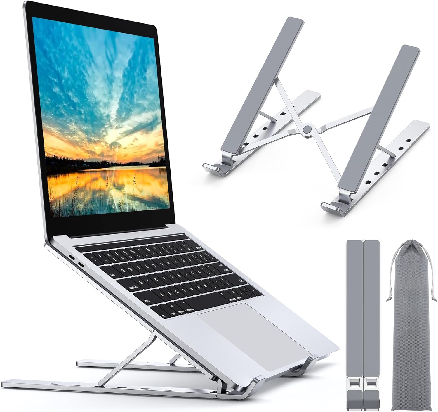 Babacom Laptop Stand, Aluminum Portable Laptop Cooling Desk Holder, 5-Levels Adj...
