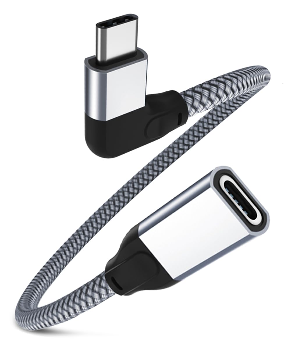 RUXELY Right Angle USB C Extension Cable 0.2M,90 Degree 10Gbps Type C 3.1 Gen2 F...