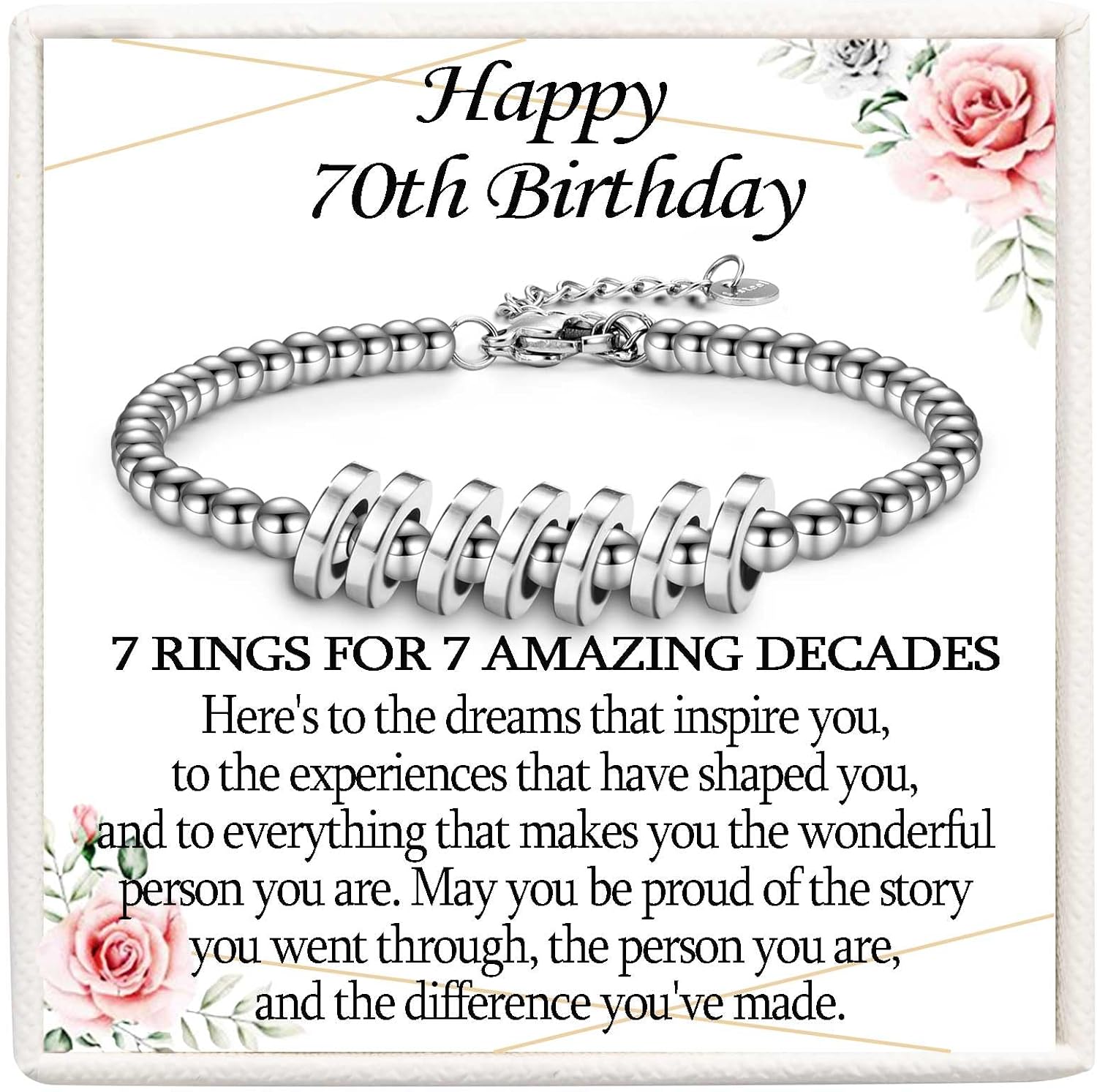 KORAS 30th 40th 50th 60th 70th 80th Birthday Gifts for Women, Birthday Bracelet...