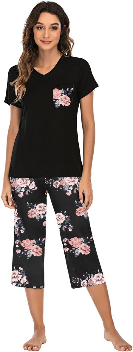 Famulily Pajamas Women Cotton Comfy Pajamas, Ladies Pyjamas Set Floral Printing...