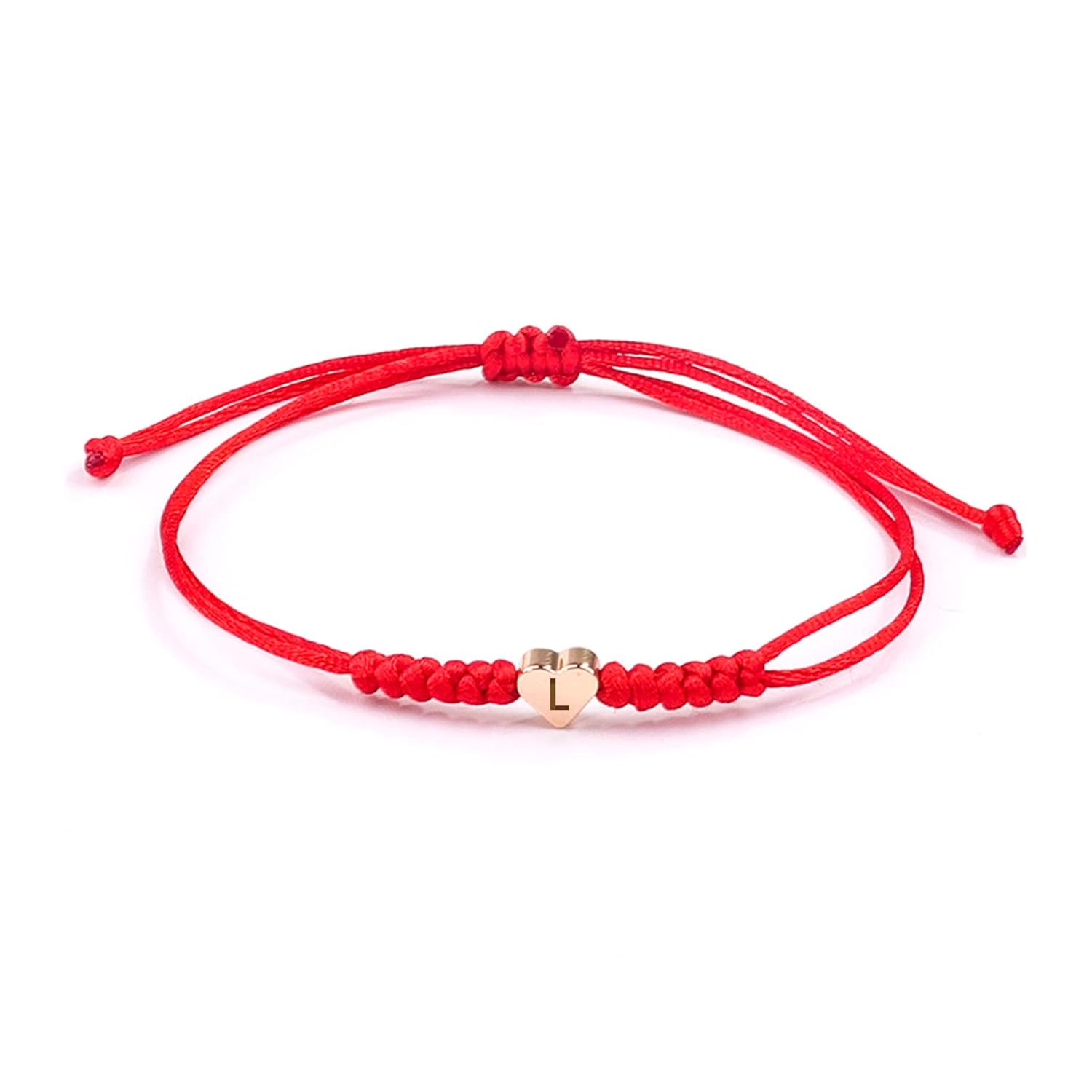 Initial Bracelets for Women Men Initial L Heart Letter Charm Bracelets Handmade...
