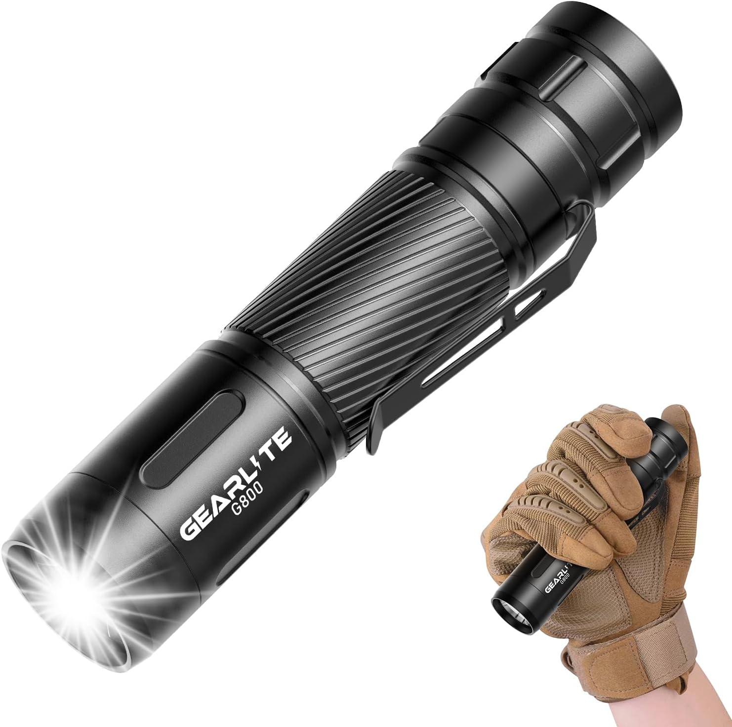 GEARLITE Torches LED Super Bright Rechargeable, LED Torch Rechargeable with 3 Li...