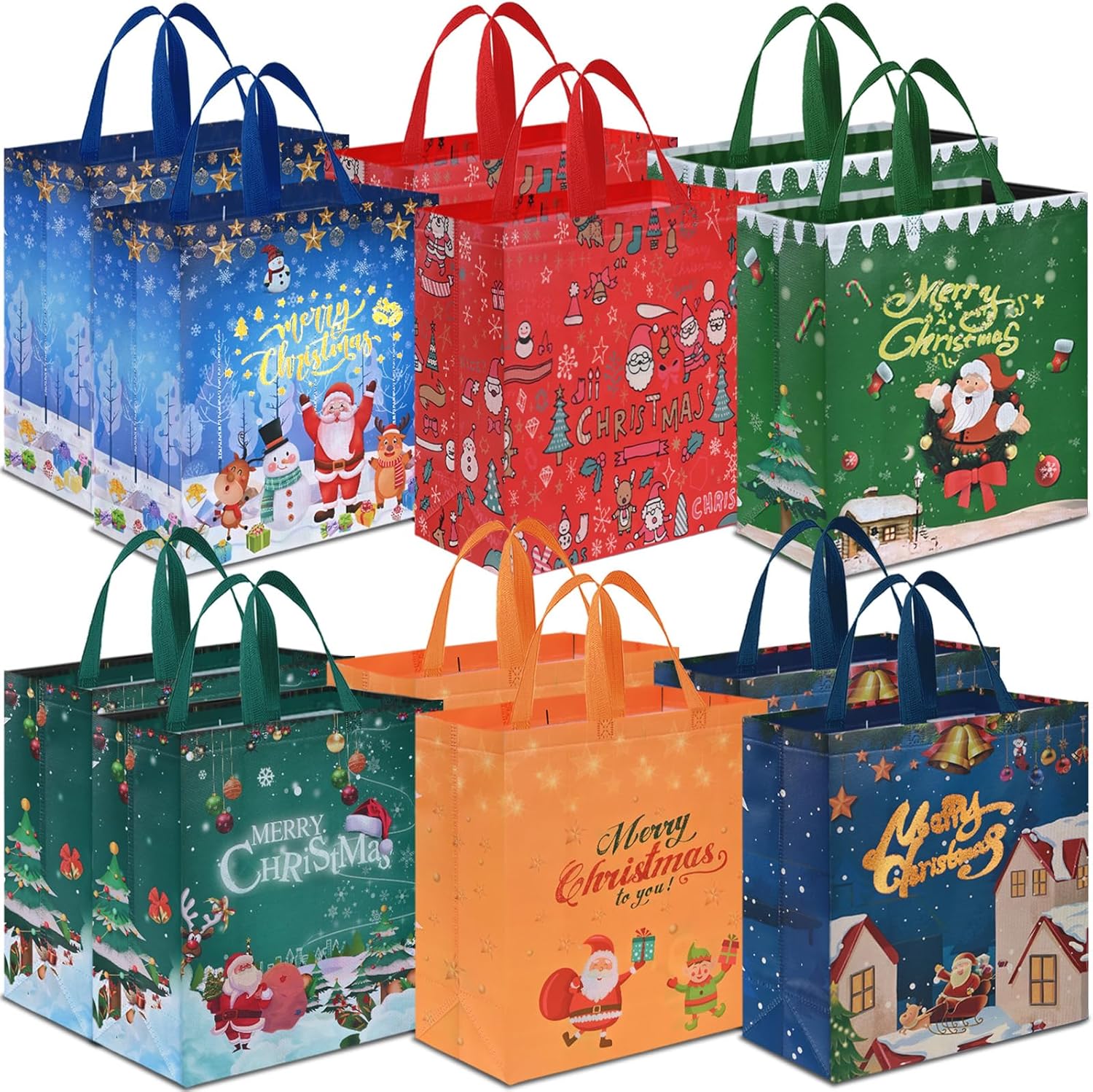 AhfuLife Extra Large Christmas Bags, Special Gift Tote Bags with Handles, Unique...