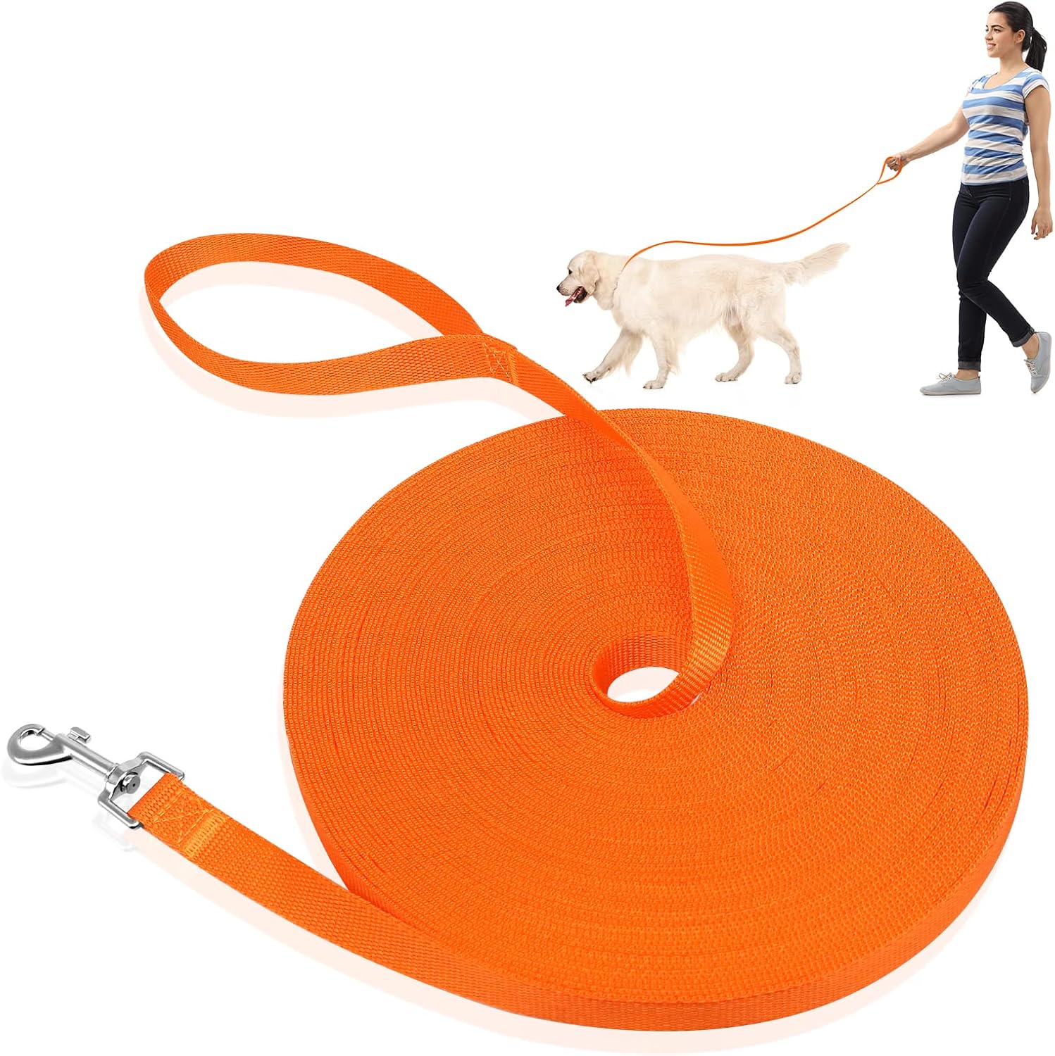 DELEE Dog Training Lead, 30m Extra Long Line Dog Leash, Durable Nylon Lead for P...