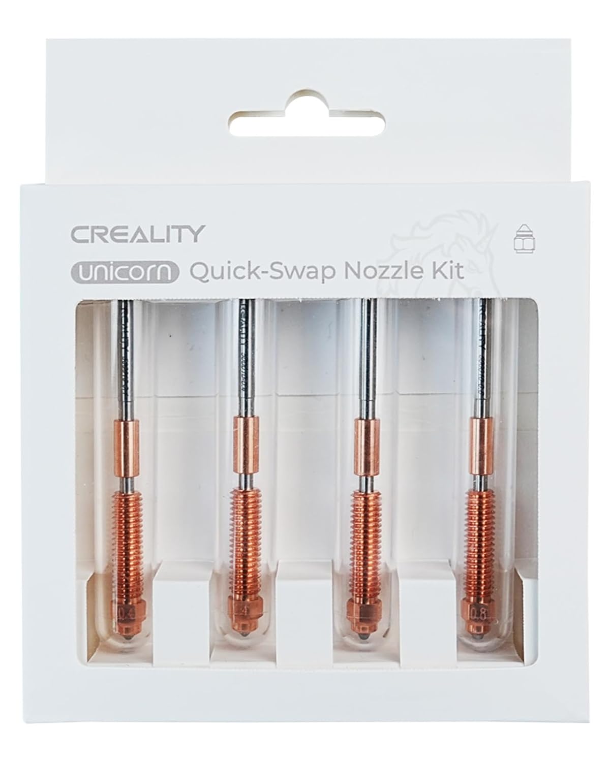 Official Creality K1C Nozzles 0.4mm, 0.6mm, 0.8mm 4PCS, Unicorn Quick-Swap 3D Pr...