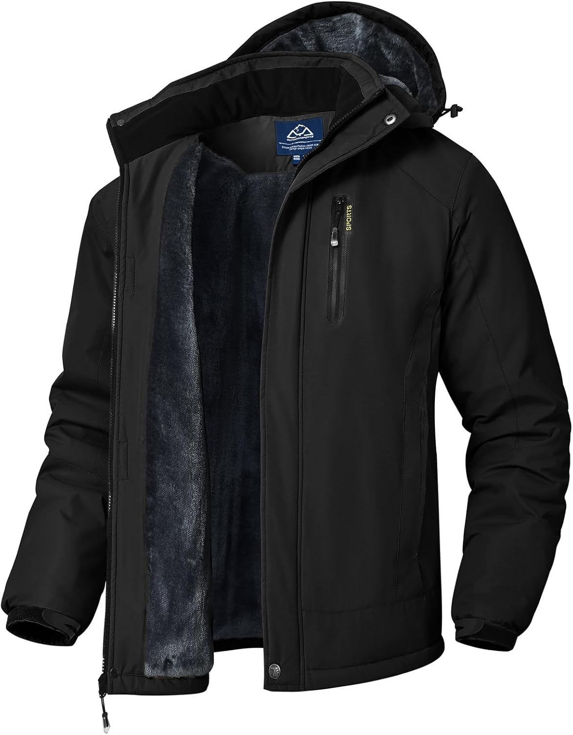YSENTO Mens Waterproof Winter Jackets Outdoor Warm Fleece Jacket Windproof Coats...