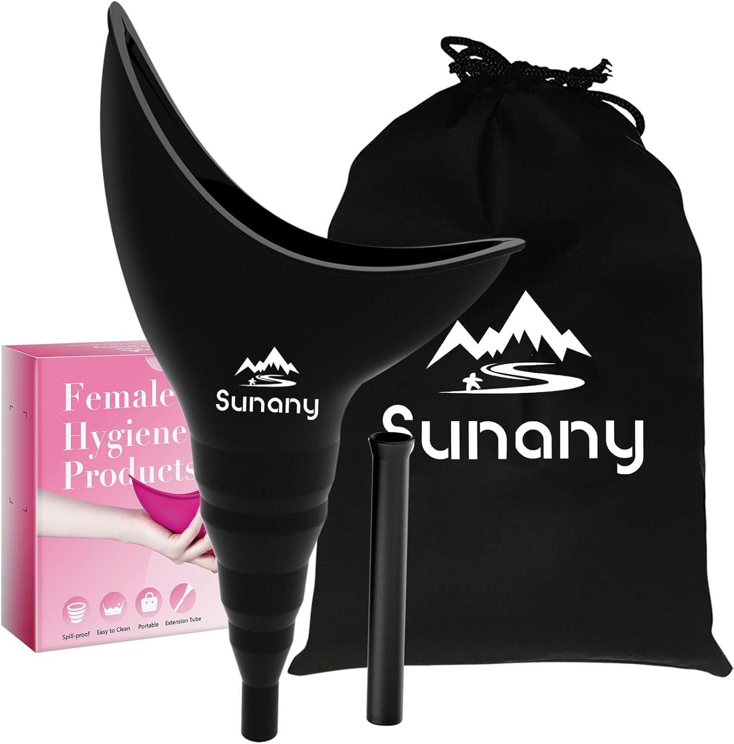 Female Urination Device, Female Urinal Silicone Funnel Urine Cups Portable Urina...