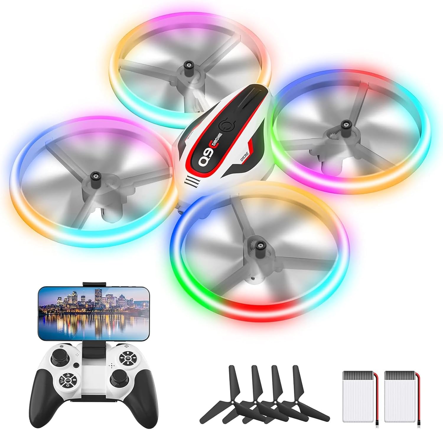 Q9C Drone with Camera for Kids Adults 1080P HD Quadcopter for Kids Cool Toys Gif...
