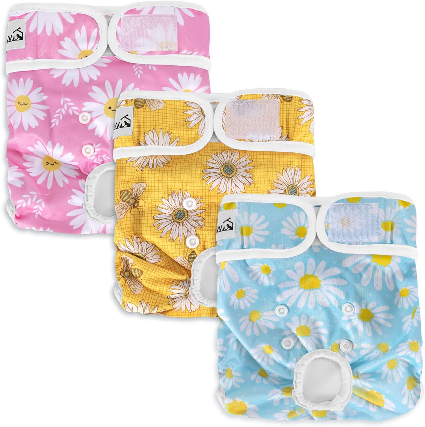 Eyein 3 Pack Reusable Dog Nappies female, Machine Washable Dog Period Pants, San...