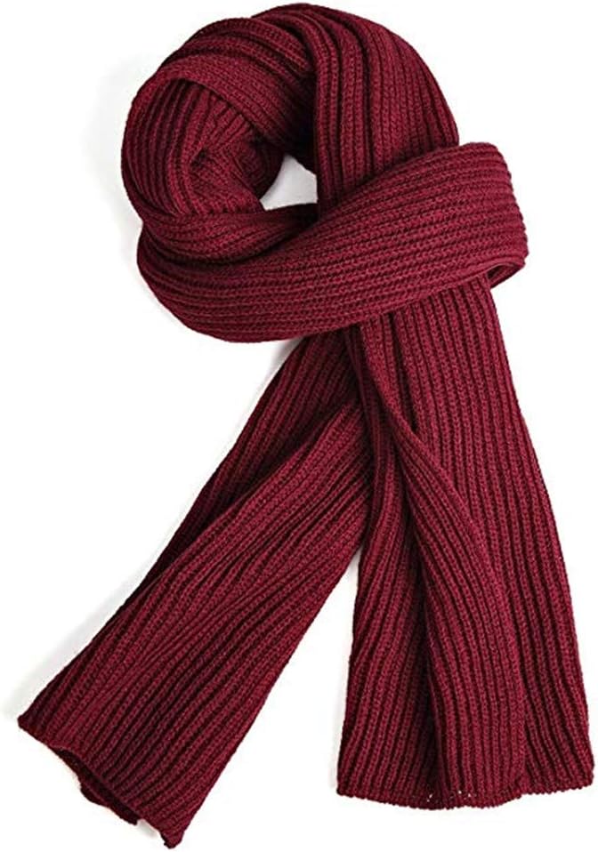 VICSPORT Warm Autumn and Winter Scarf, Unisex Pure Color Winter Neck Warm Knitti...