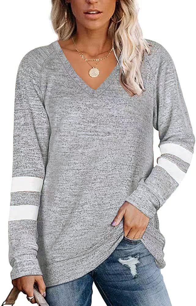 Famulily Striped Jumpers, Unique Baggy Long Sleeve Pullover Sweater Tops, Stylis...