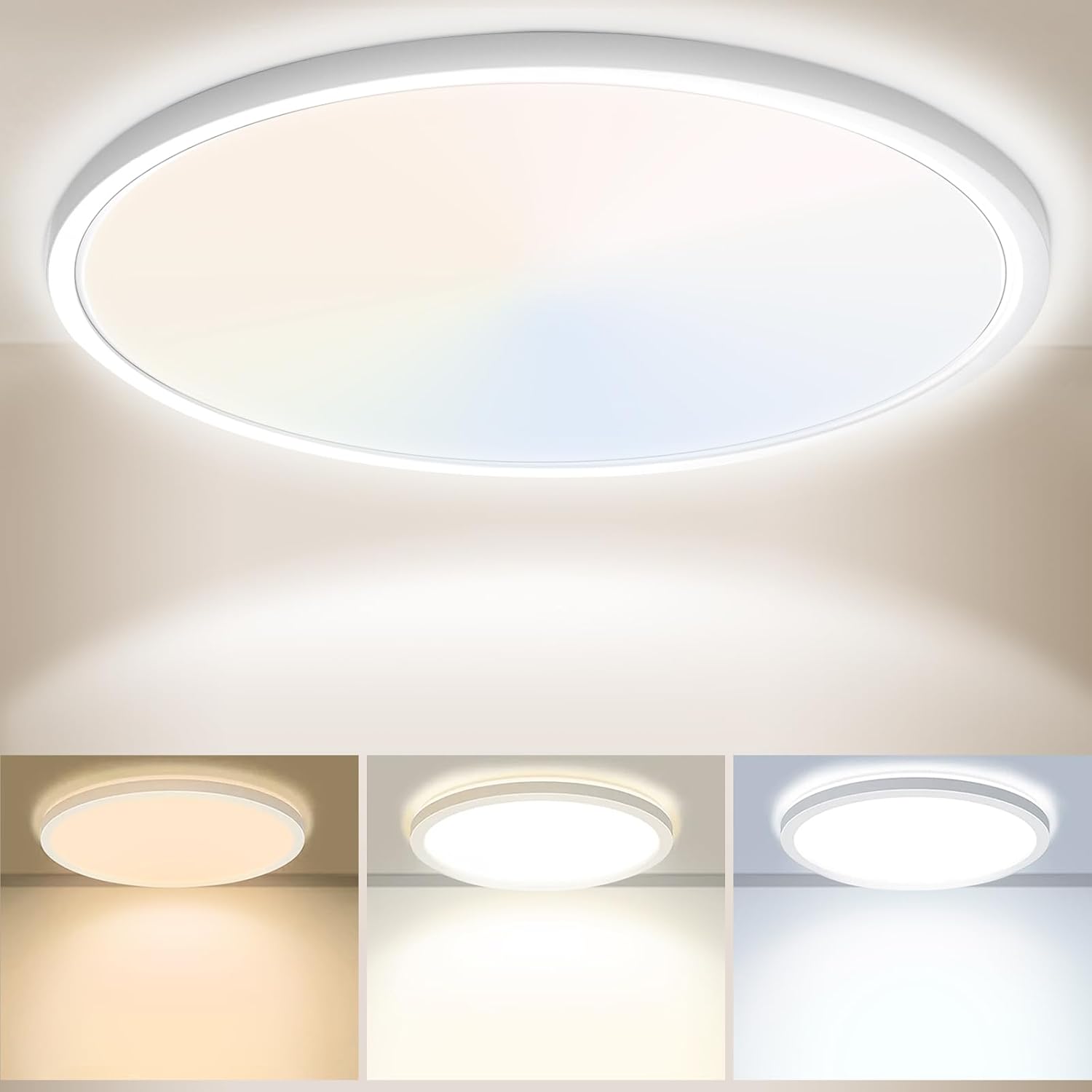 Yexati 30CM Bathroom Light 24W 3200LM 6000K/4000K/3000K IP54 Waterproof Ultra Th...