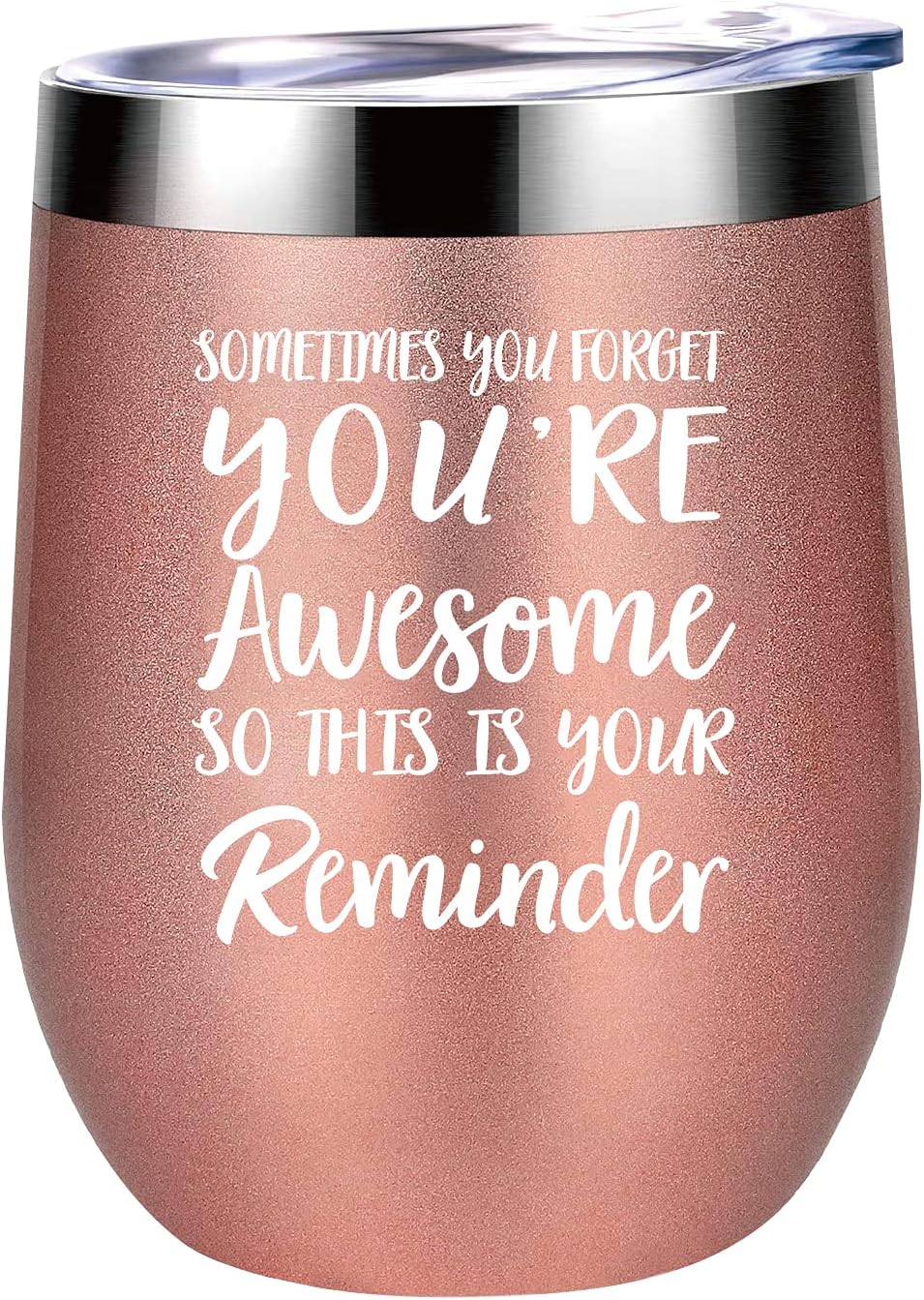 Stainless Steel Insulated Wine Tumbler with Lid, You are Awesome 12 Oz, Birthday...