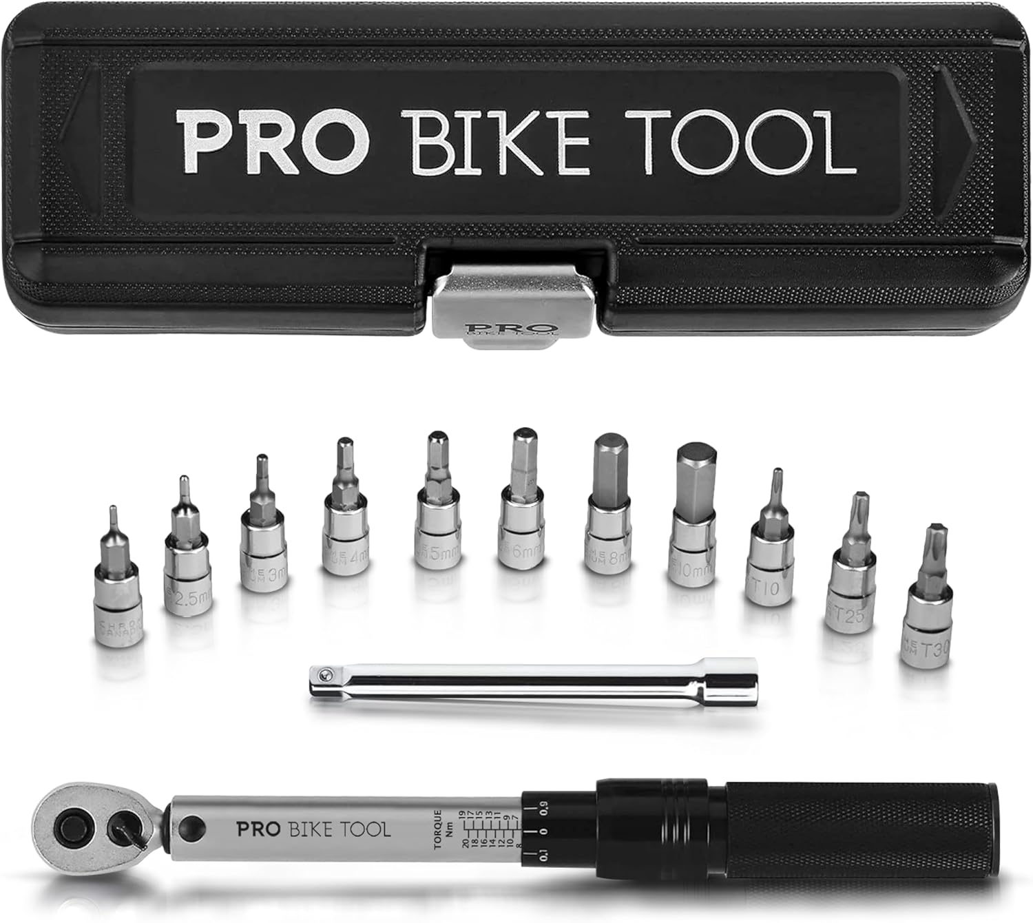 Bicycle Motorcycle Torque Wrench, Precision 1/4" Drive with Ratchet and Extensio...