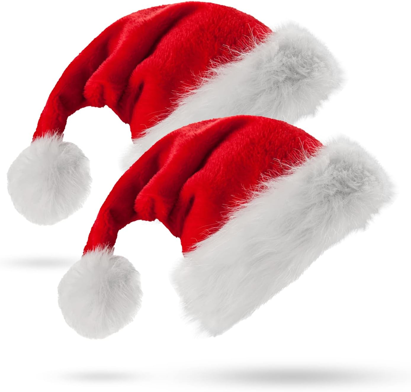 Jsdoin Adult Santa Hat, 2 Pack Christmas Hat for Adults Unisex Classic Velvet Co...