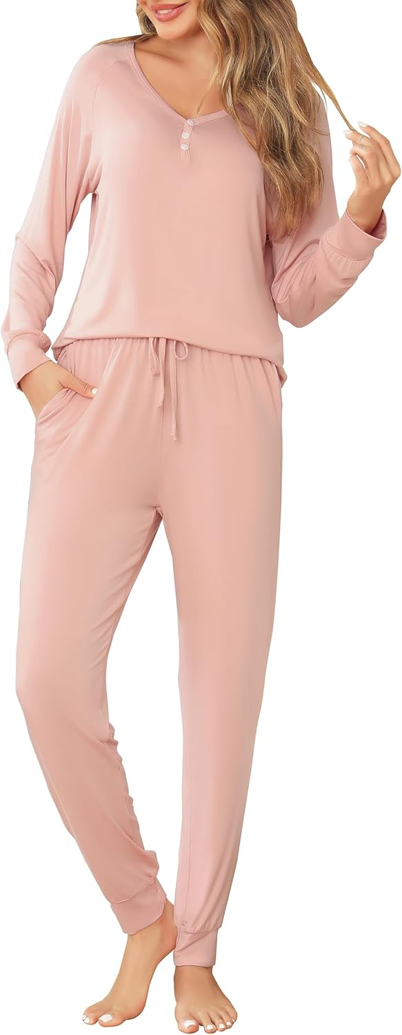 Vlazom Women Pyjamas Set Soft Two Piece Pj's Sets Tops and Plaid Pants Sleepwear...