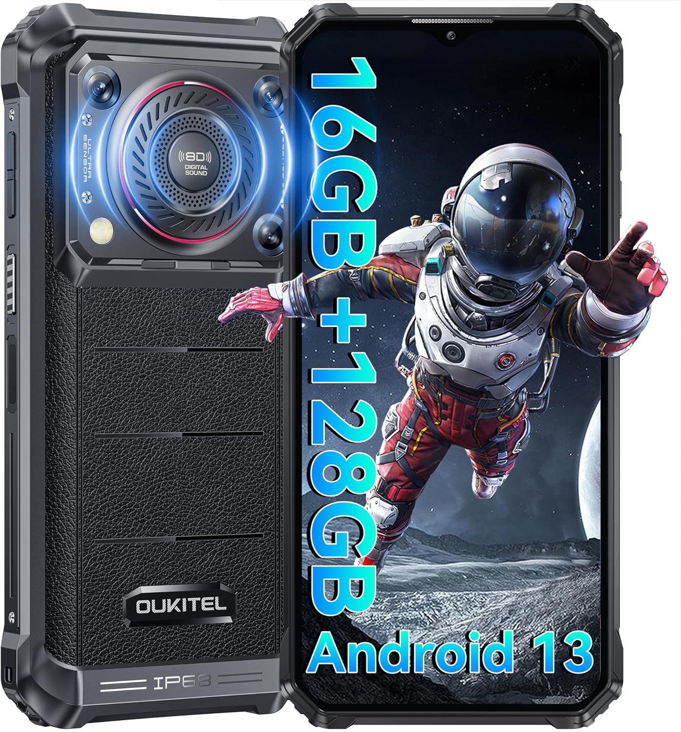 OUKITEL WP36 Rugged Smartphone Android 13 Phone - 16GB+128GB Mobile Phones, 128d...