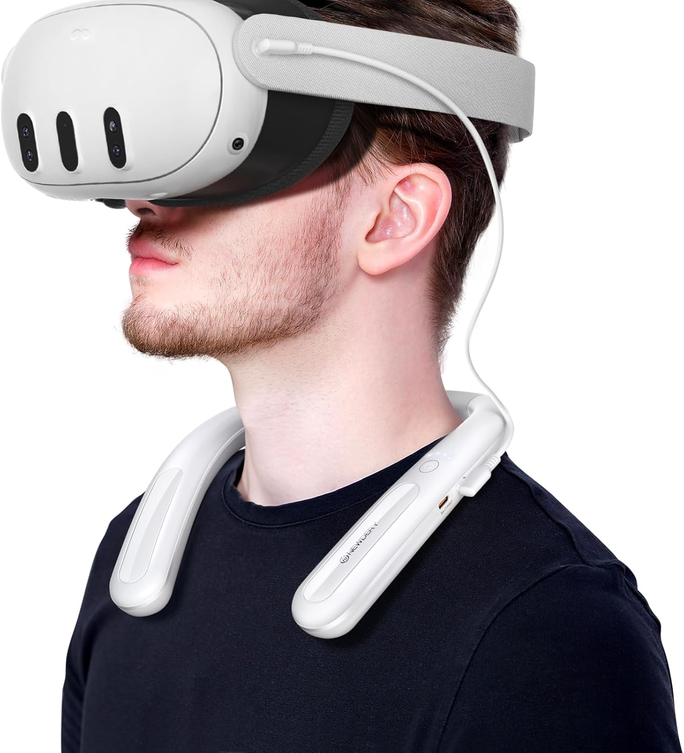 NEWDERY Battery Pack for Meta Quest 3S/3, 10000mAh Neck Hanging Power Bank for E...