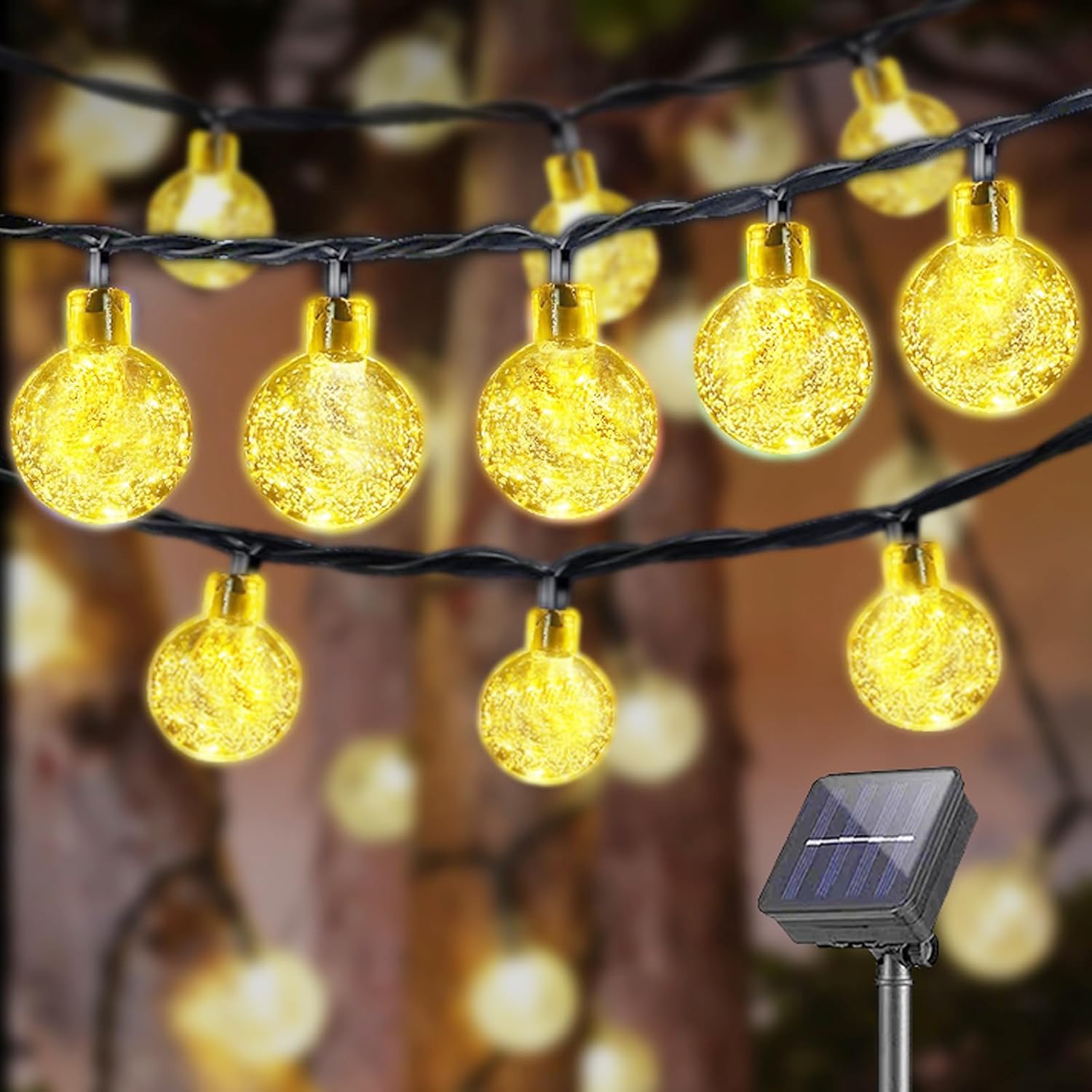 LQWELL® Solar Fairy Lights for Outdoor Garden, Solar Chain Light Crystal Balls 2...