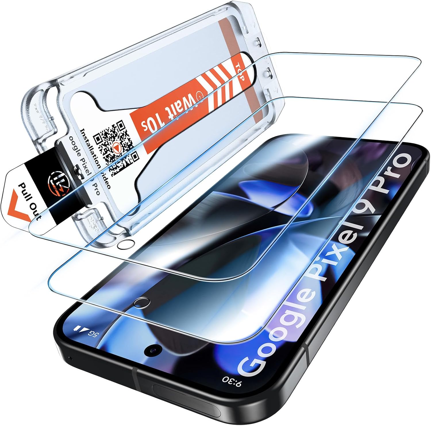 LK for Google Pixel 9 Pro Screen Protector, 2 Pack HD Tempered Glass Screen Prot...