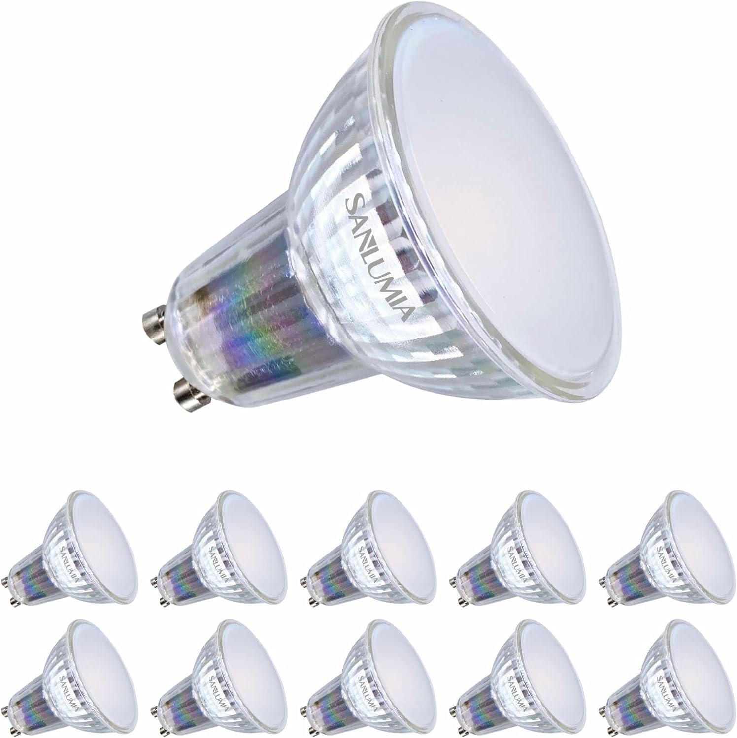 sanlumia 10 X 8.5W GU10 LED Super Bright Spotlight Bulb 820lm 100 Degree Beam An...