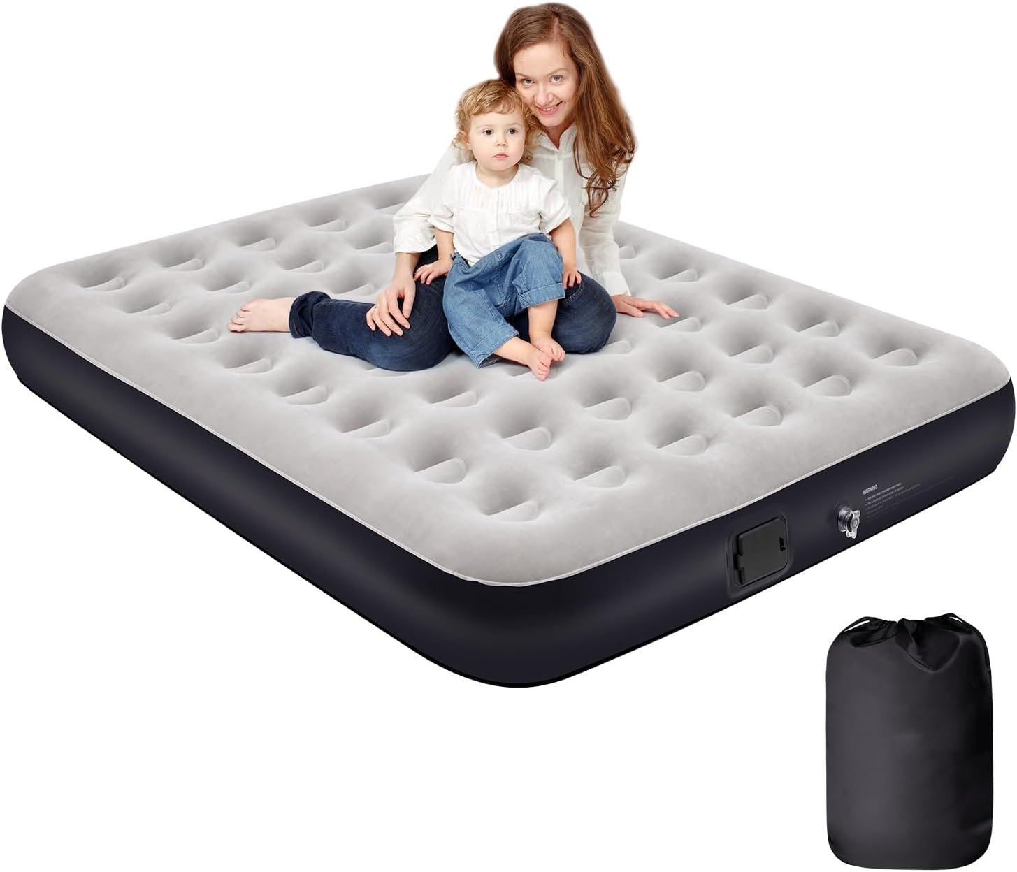ZODAS Double Airbed, Inflatable with JUST One-click, Air Bed Double with Built i...