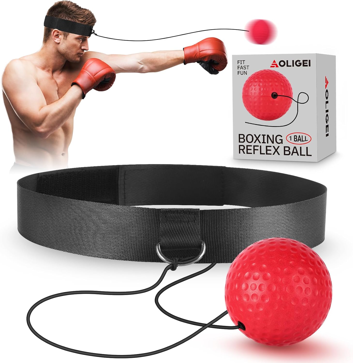 Boxing Reflex Ball, Fight Ball Reflex on String with Headband for Fight MMA Trai...