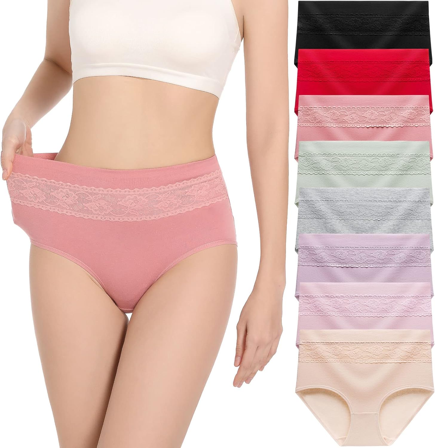 HAVVIS Women's High Waist Knickers, Special Cotton Briefs Underwear for Ladies,...